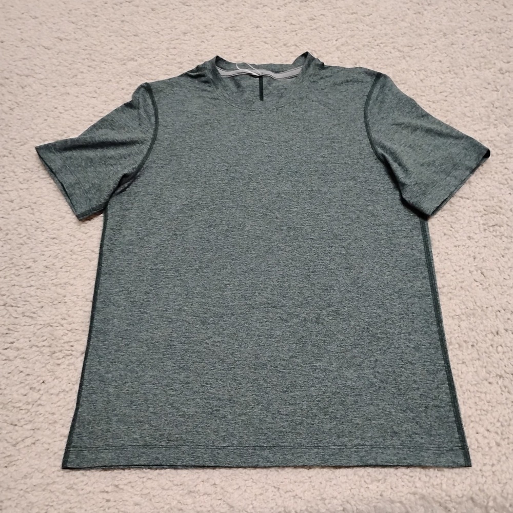 Lululemon Shirt Men Small Green Crew Performance Soft Jersey Gym Running Stretch